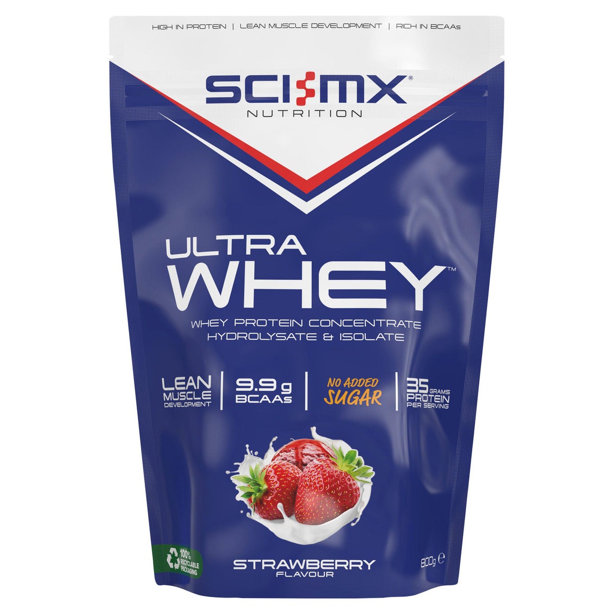 Sci-MX Nutrition strawberry whey protein 800g (British brand)