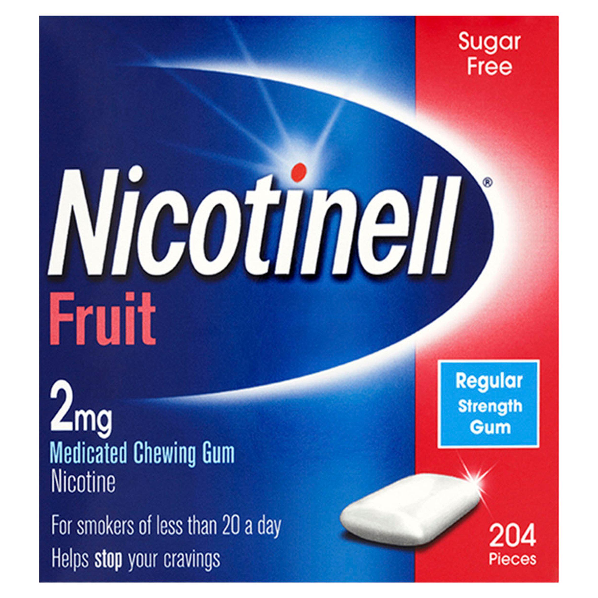 Nicotinell gum 2mg fruit pieces 204, UK version