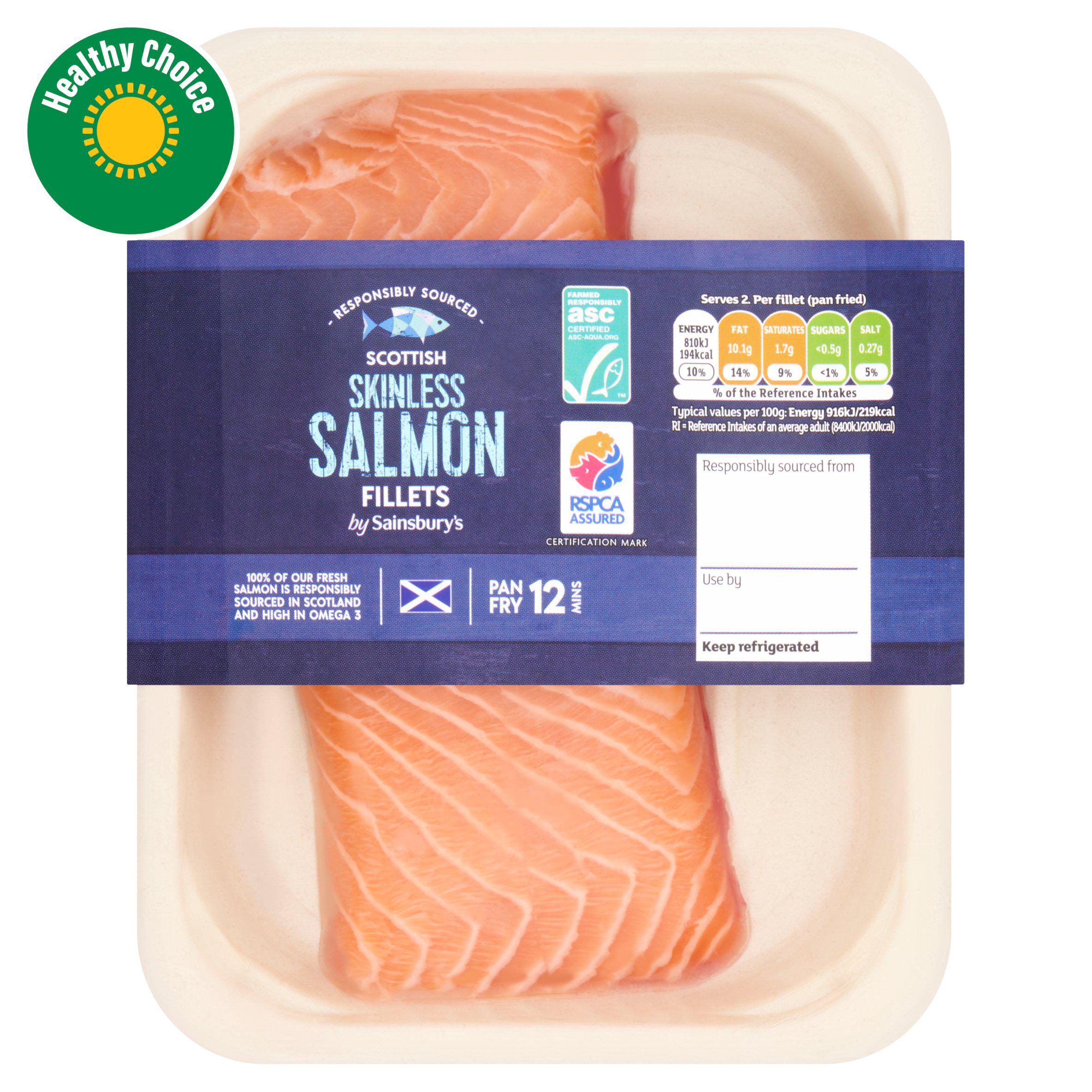 Skinless Scottish Salmon Fillets 220g ASC Certified – McGrocer