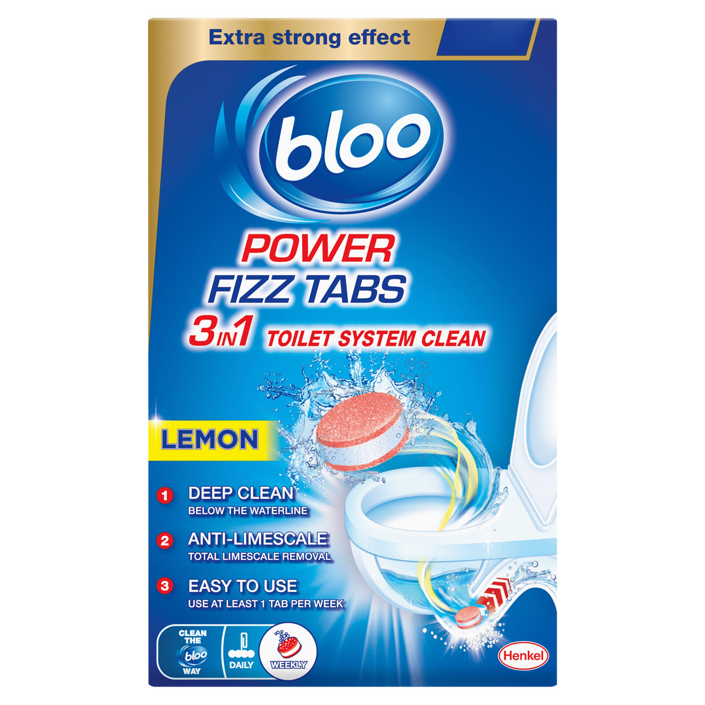 Bloo toilet fizz tabs lemon 8 pack - British product