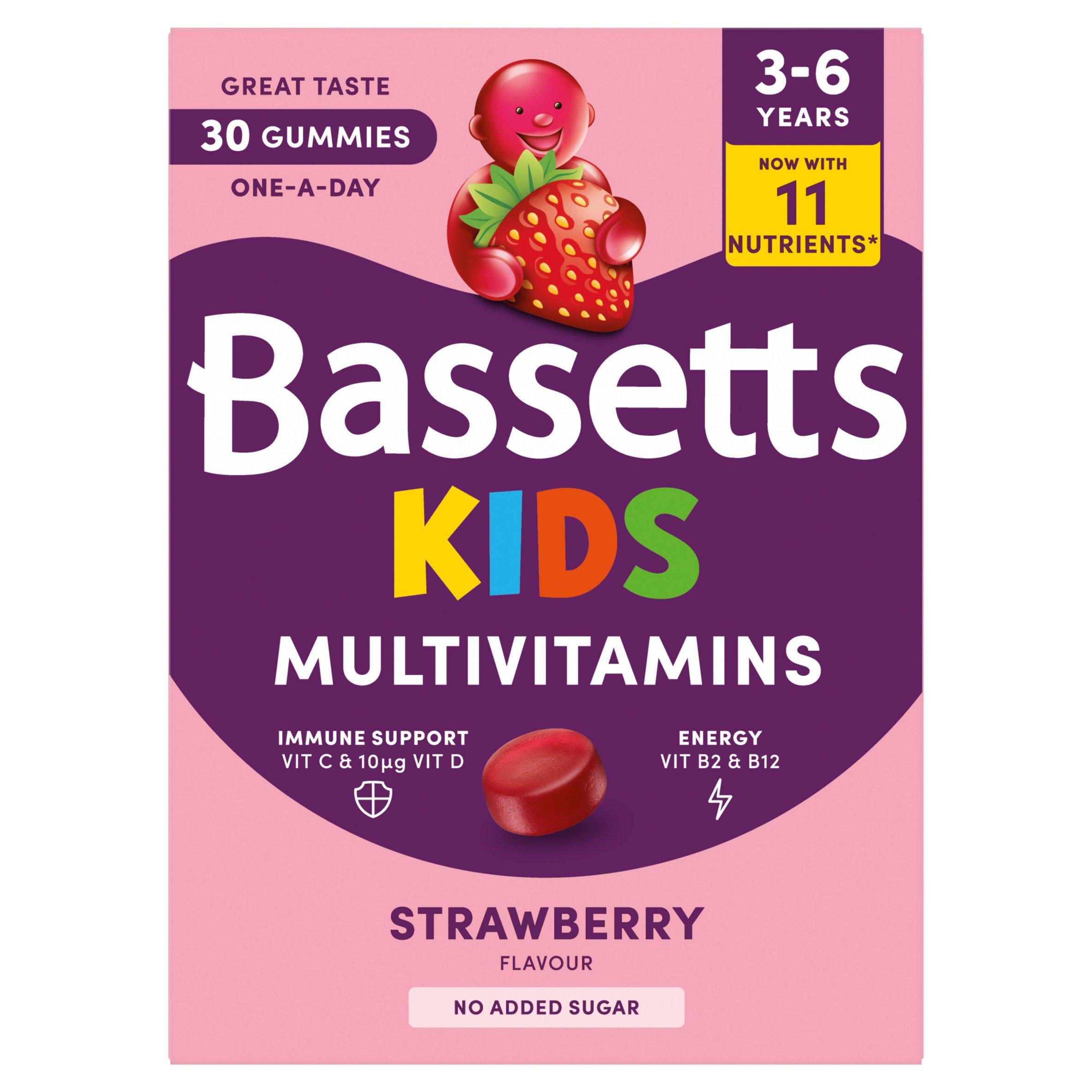 Bassetts strawberry multivitamin gummies for kids 30 count - British product