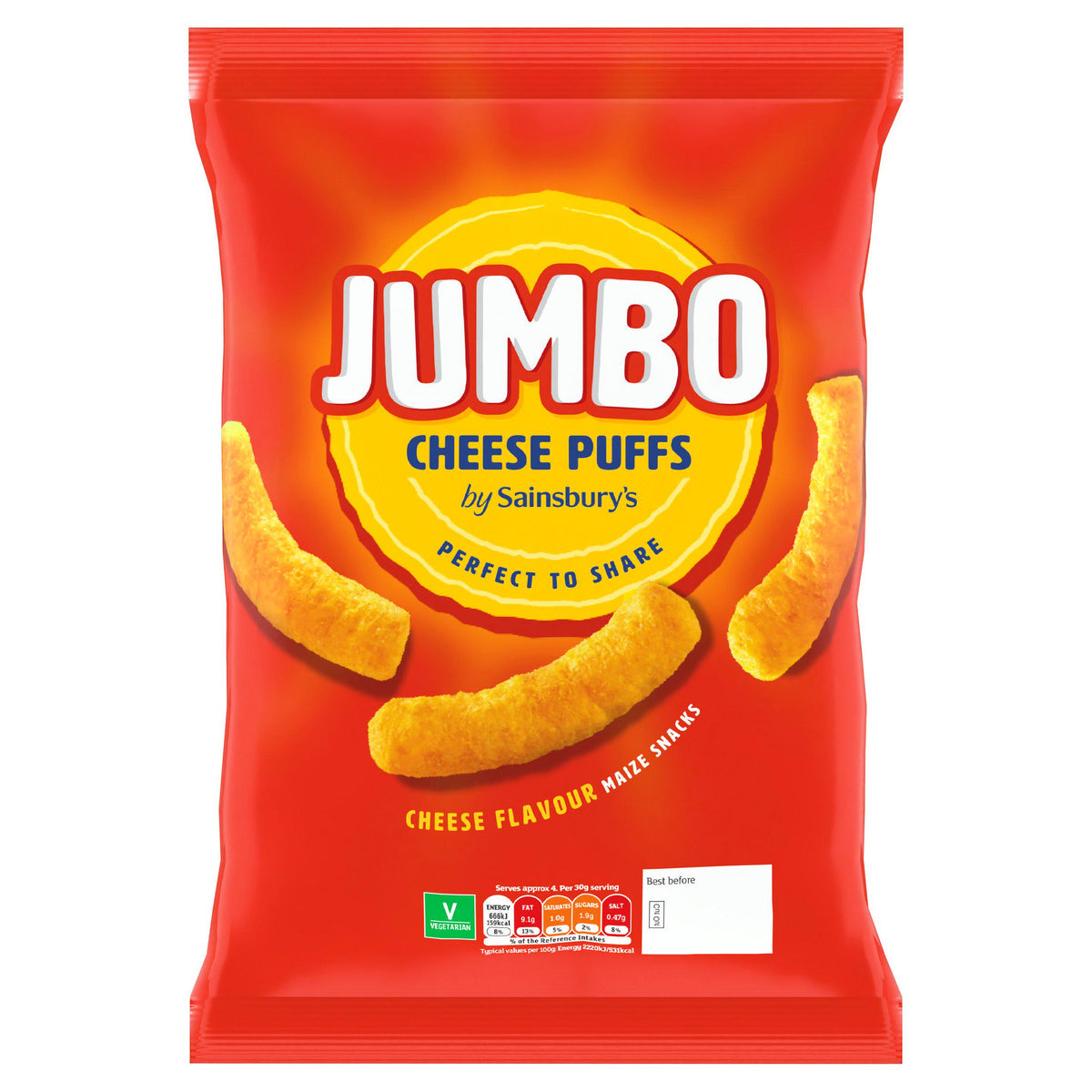 Sainsbury's Giant Cheese Puffs 125g - British product