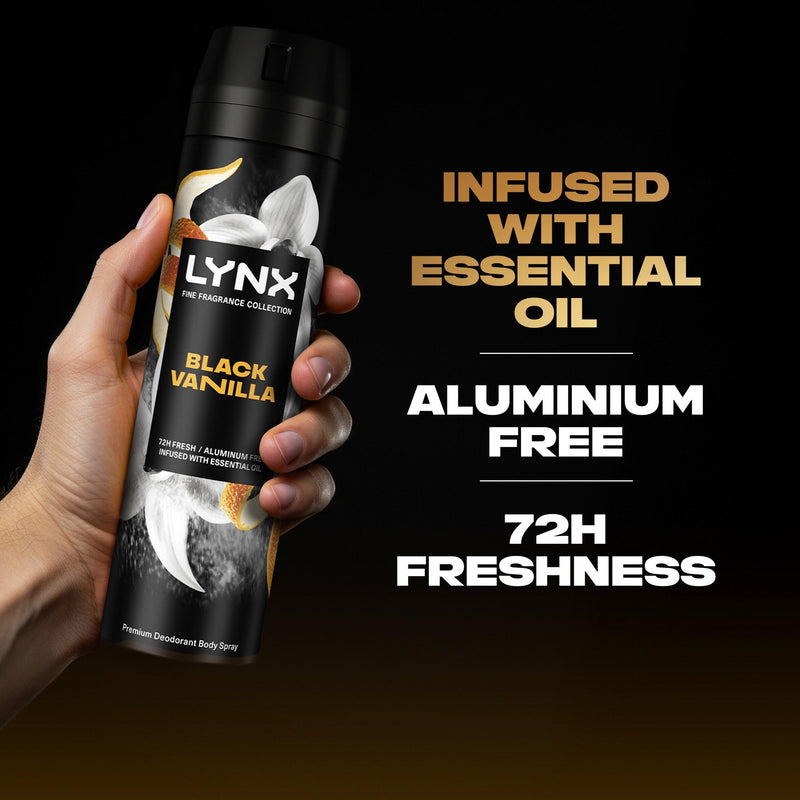 Lynx Black Vanilla body spray 200ml (British brand)