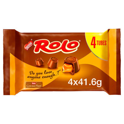 Sainsburys Rolo Milk Chocolate & Caramel Tube Multipack x4 41.6g- Buy online at McGrocer