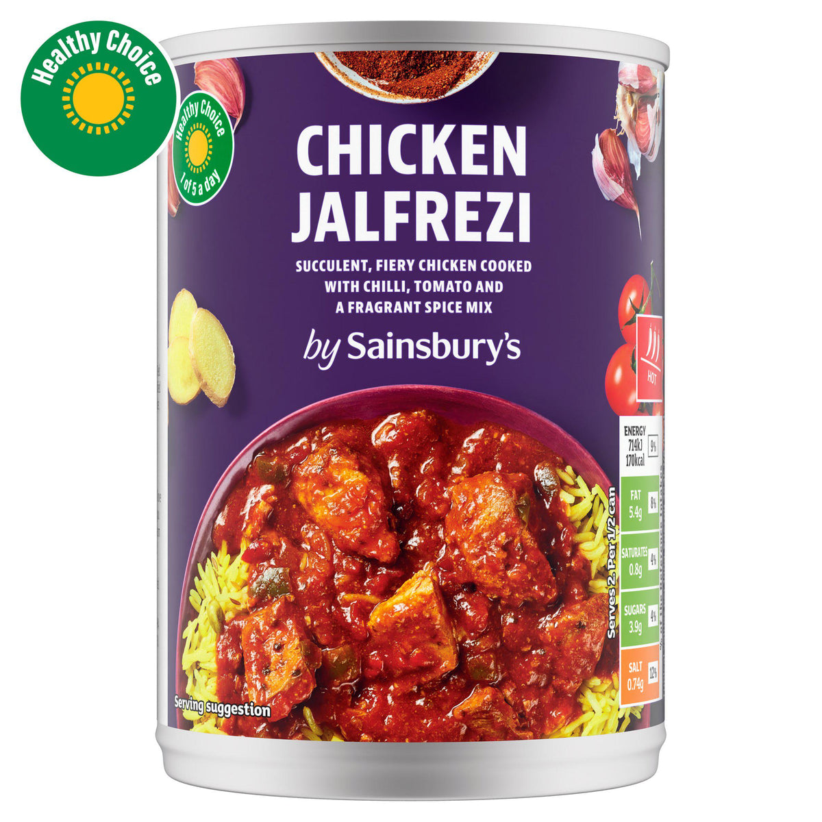 Sainsbury's Chicken Jalfrezi spicy hot curry 392g (British brand)