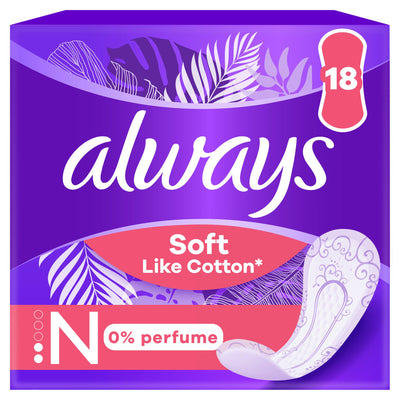 Sainsburys Always Soft Like Cotton Panty Liners 0% Perfume 18 Count- Buy online at McGrocer