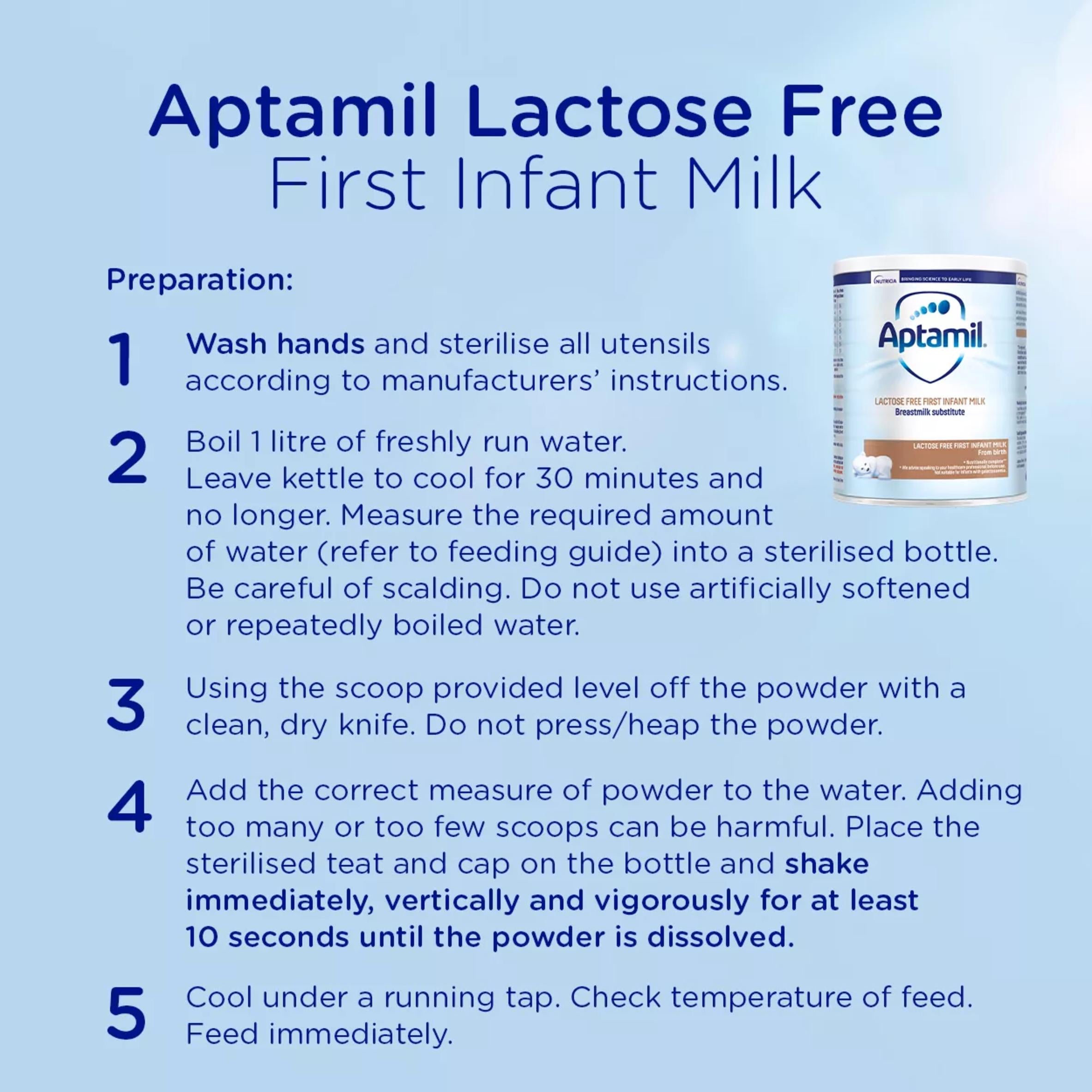 Aptamil lactose free baby milk powder 400g - British product
