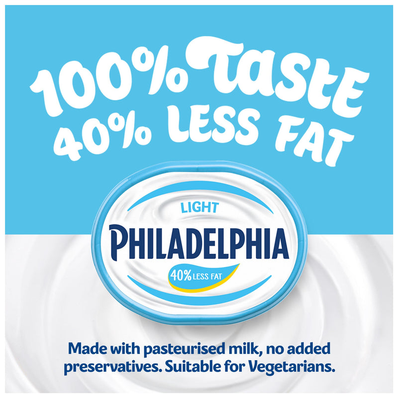 Philadelphia light soft cream cheese 280g, imported from the UK