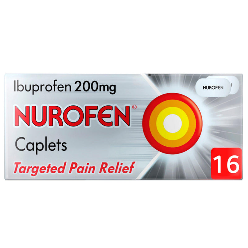 Nurofen Ibuprofen 200mg caplets 16 pack, imported from the UK