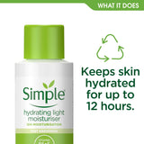 Simple hydrating light moisturiser 50ml travel size - British product