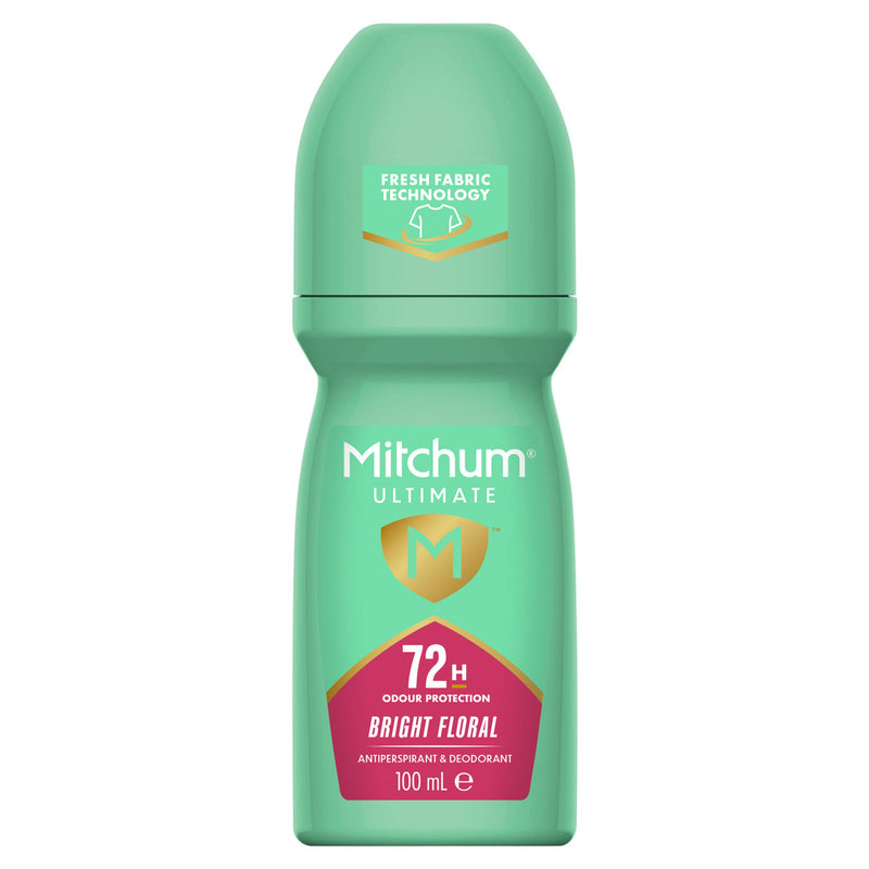 Mitchum Ultimate Bright Floral antiperspirant roll-on 100ml, imported from the UK