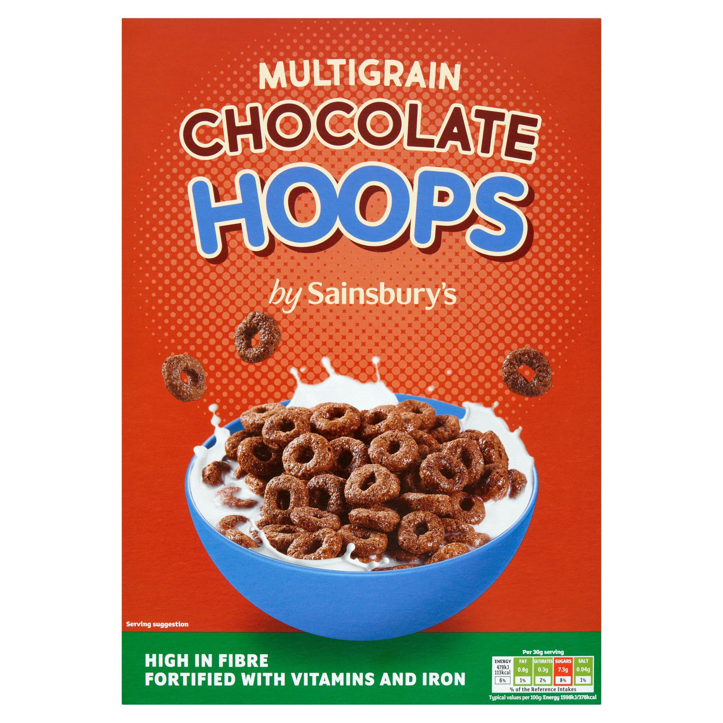 Sainsbury's chocolate hoops cereal 375g (British brand)