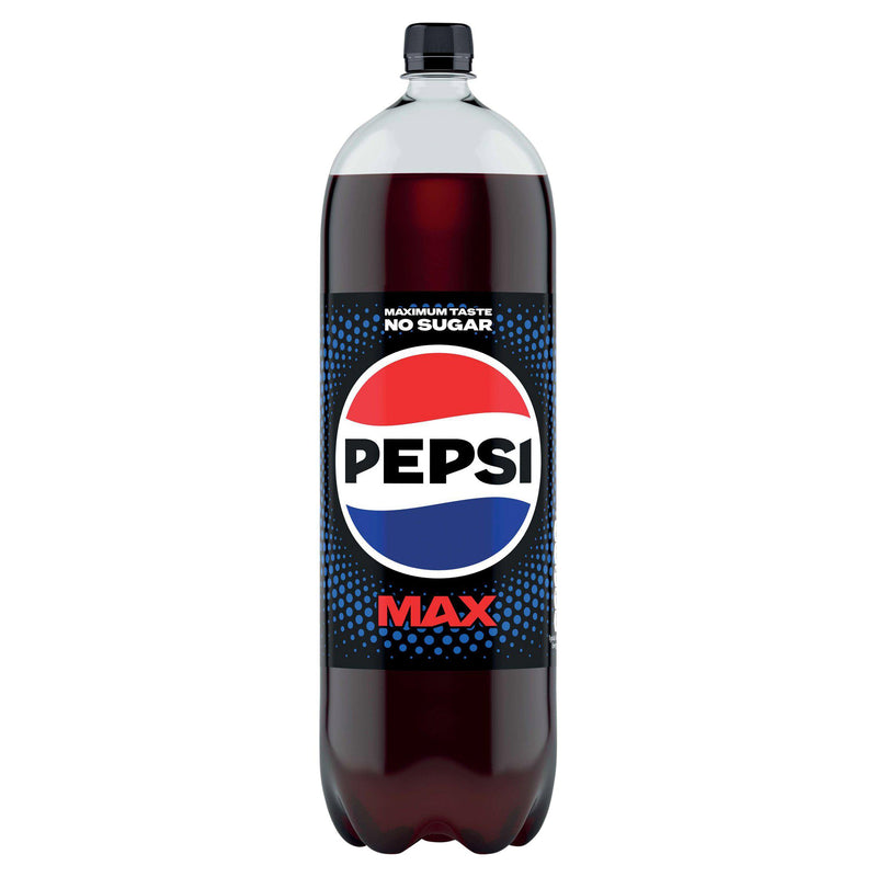 Pepsi Max no sugar cola 2L plastic bottle (British brand)