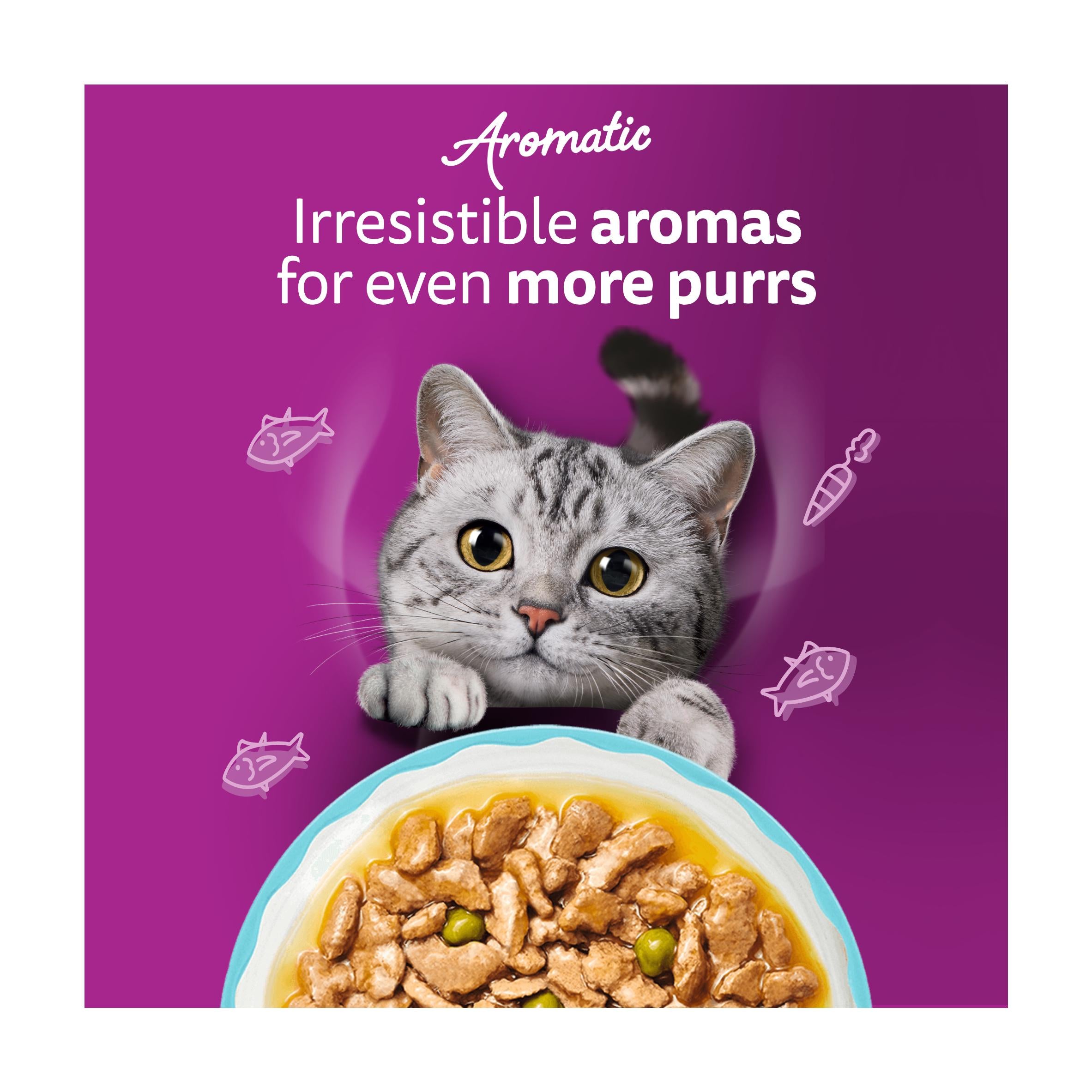Whiskas Seafood Delight Wet Cat Food Pouches 12 x 85g (British brand)