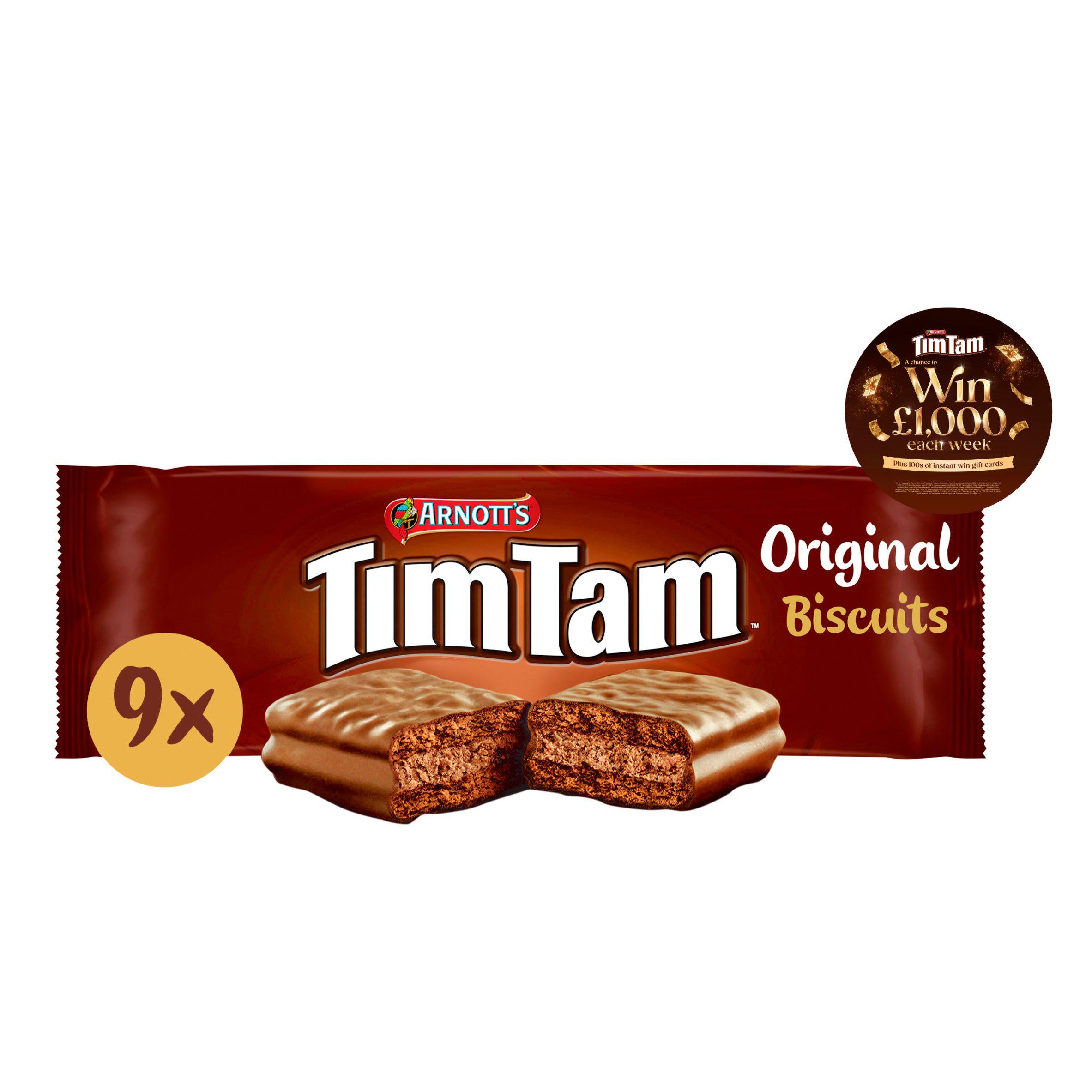 Arnott's Tim Tam original chocolatey biscuit bars 163g (British brand)