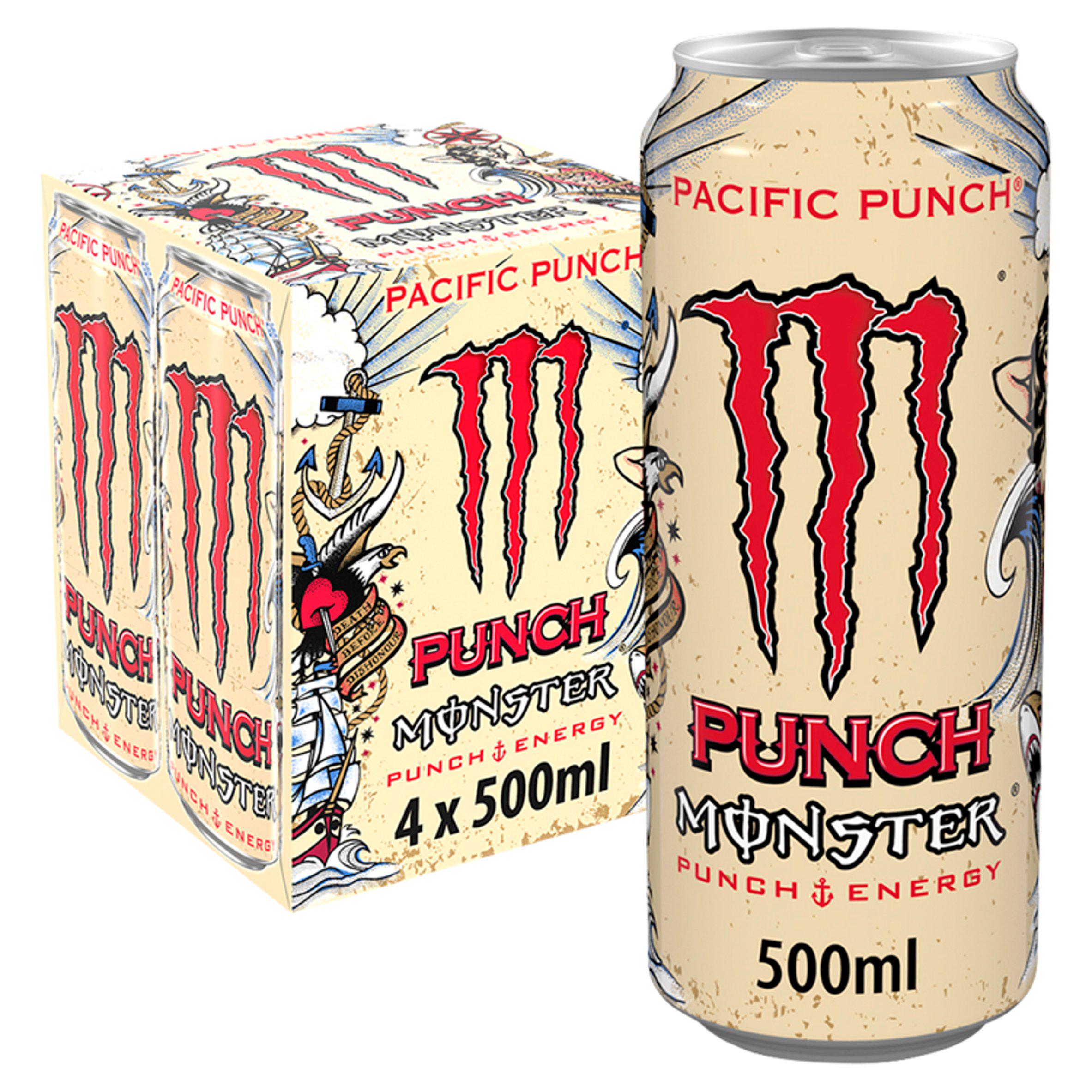 Tropical Fruit Juice Carbonated Energy Drink with B Vitamins and Caffeine 4x500ml