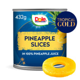 Dole Tropical Gold pineapple slices in juice 432g, imported from the UK