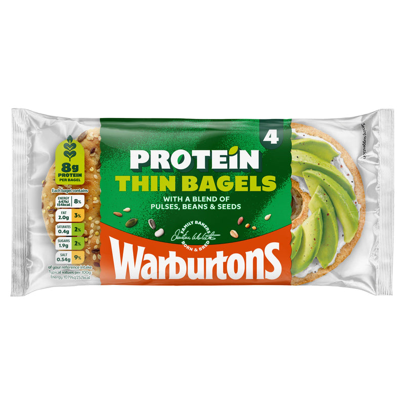 Warburtons protein thin bagels 4 pack, UK version