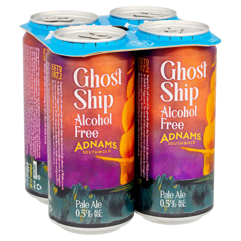 Adnams Ghost Ship low alcohol pale ale 0.5% 4x440ml, imported from the UK