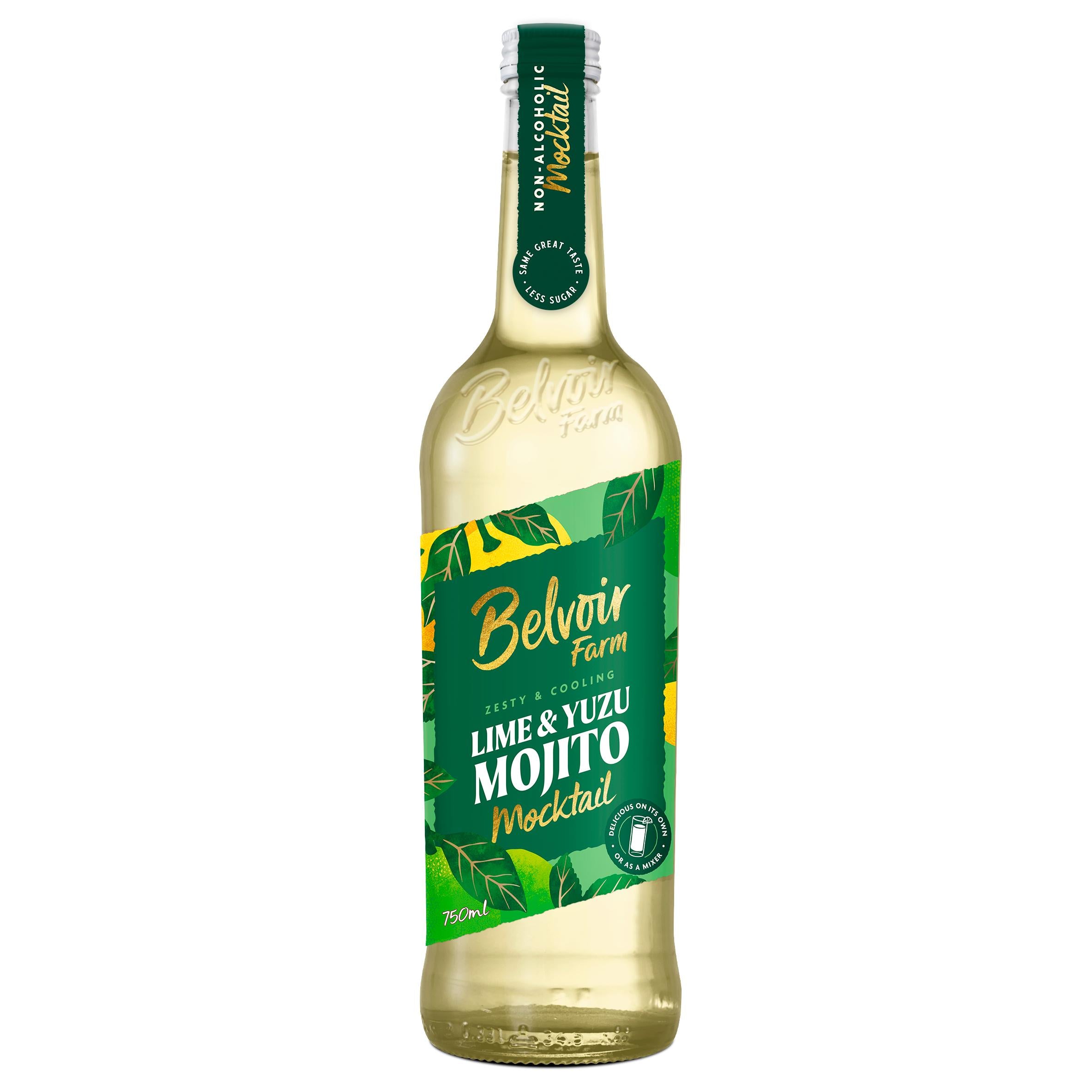 Belvoir Farm mocktail Lime & Yuzu Mojito 750ml, imported from the UK