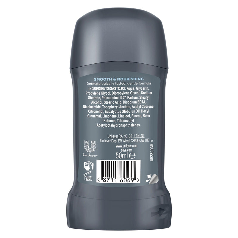 Dove Men+Care whole body deodorant stick Marine & Blue Cypress 50ml, imported from the UK