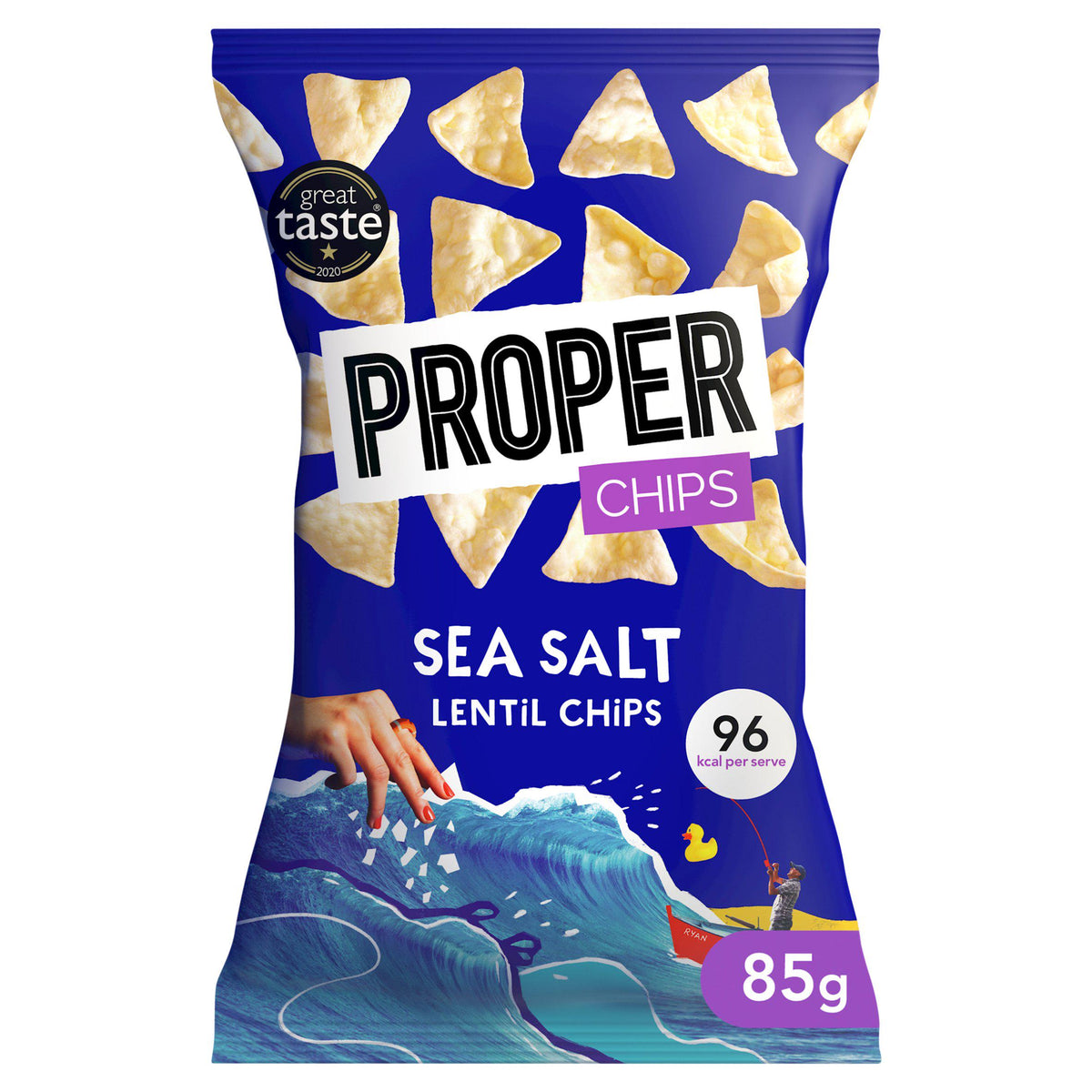 Properchips lentil chips sea salt 85g - British product