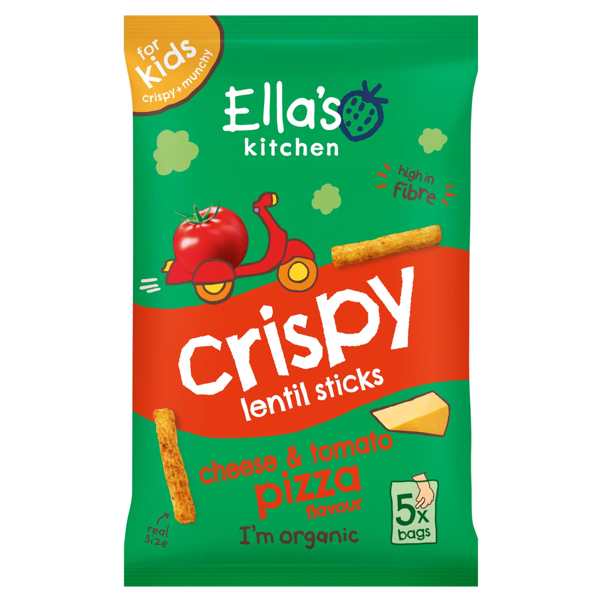 Ella's Kitchen organic pizza lentil crisps multipack 5x10g (British brand)