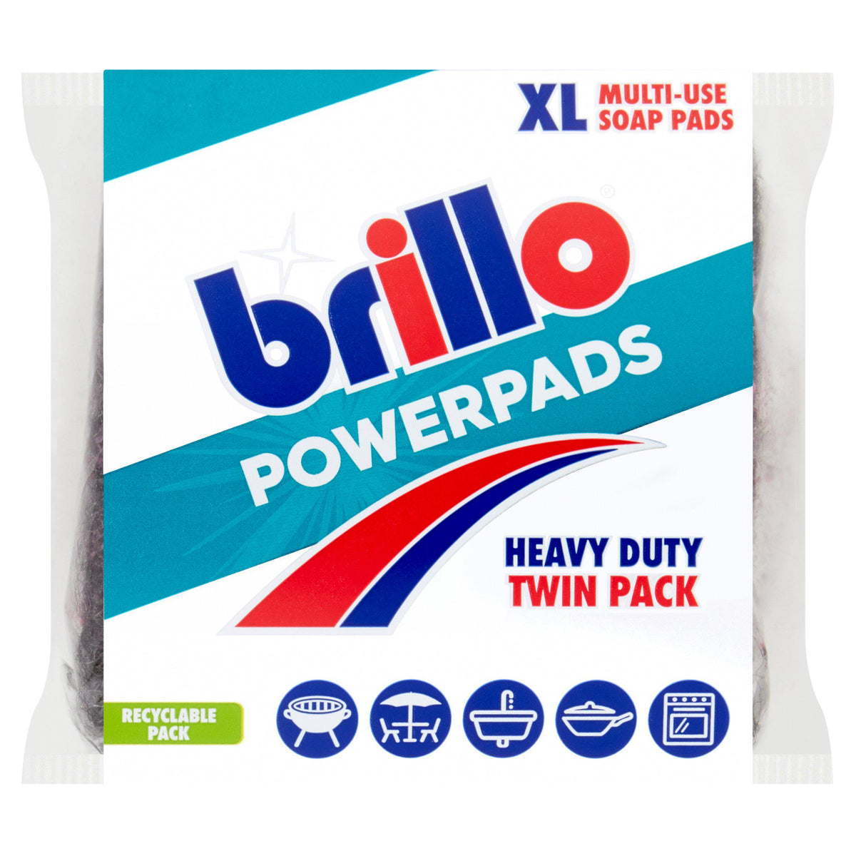 Brillo Powerpads XL heavy duty soap pads twin pack (British brand)