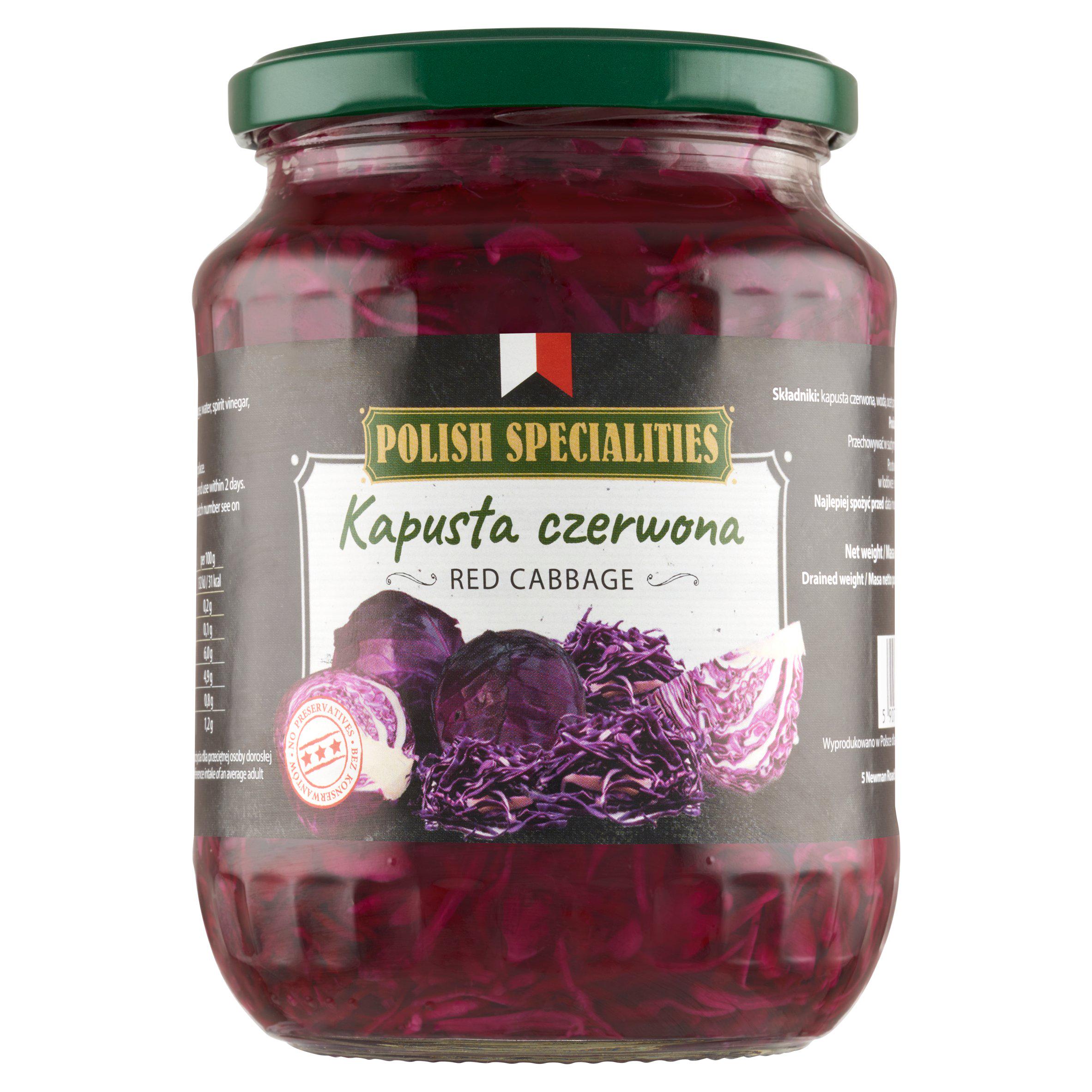 Polish Specialities red cabbage 650g pickled, imported from the UK