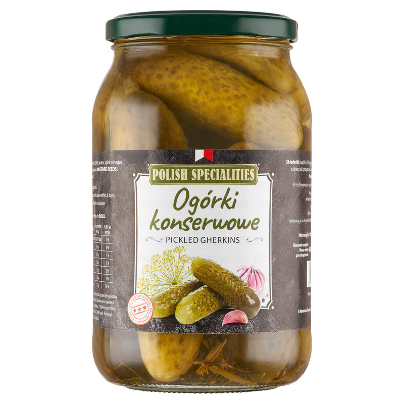 Polish Specialities pickled gherkins 850g, UK version