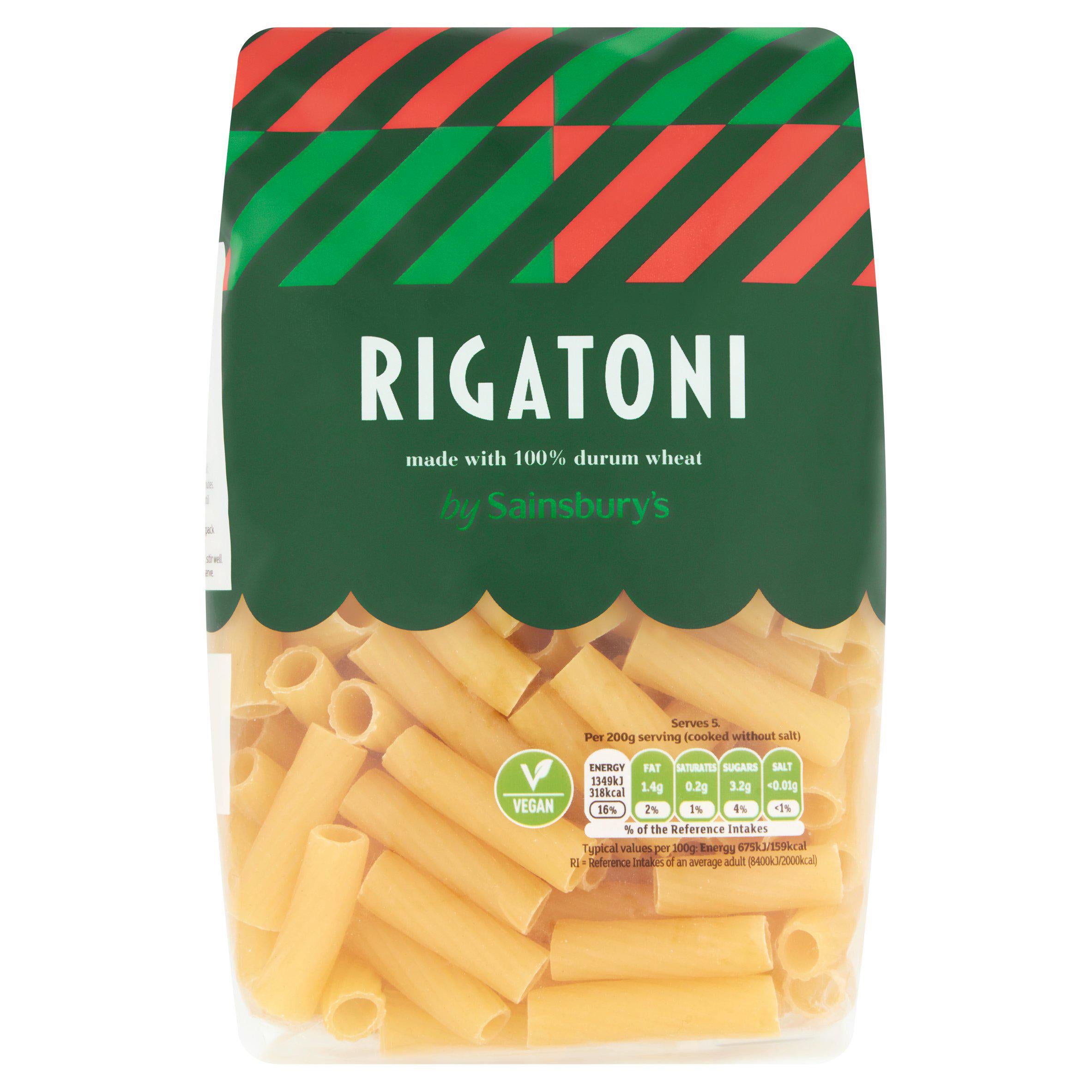 Sainsbury's rigatoni tubes pasta 500g - British product
