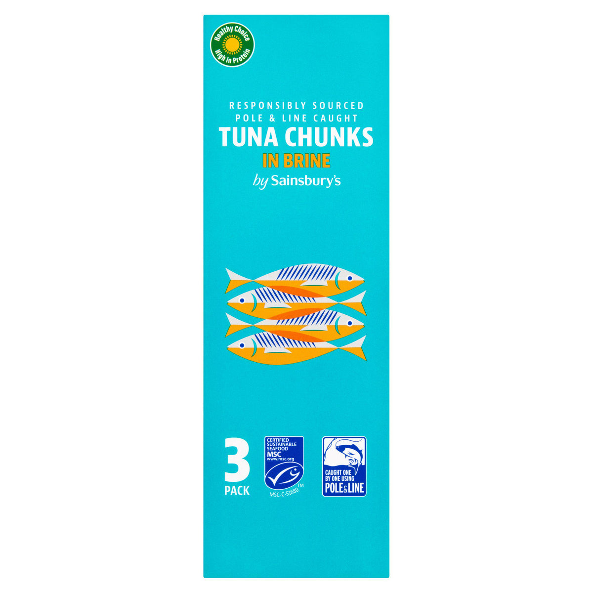 Sainsbury's tuna chunks in brine 3x80g, imported from the UK