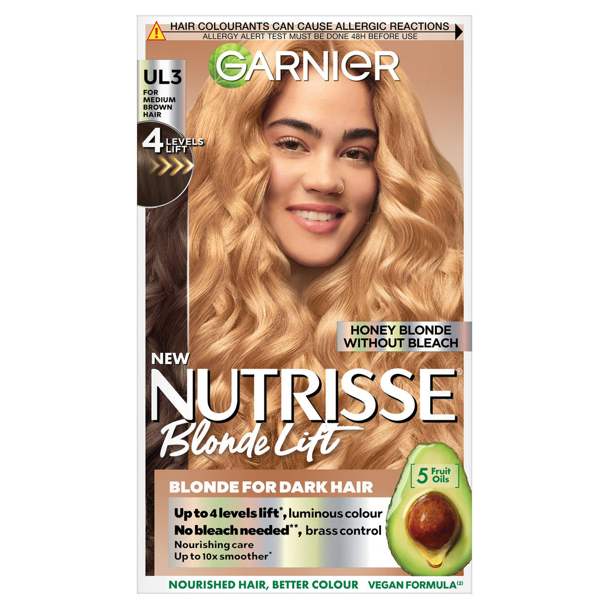 Garnier Nutrisse Honey Blonde UL3 hair dye, UK version
