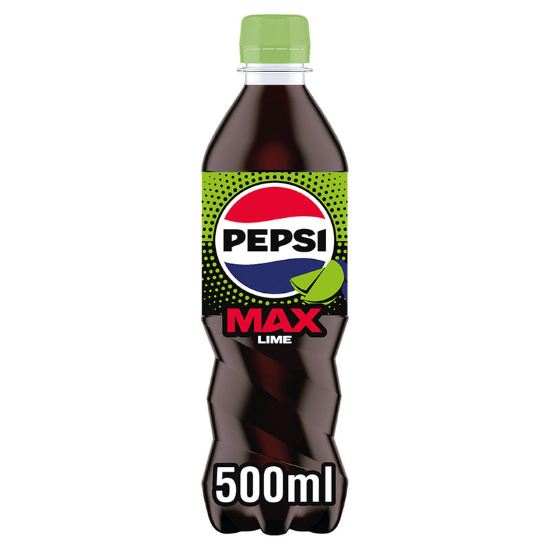 Pepsi Max No Sugar Lime Soft Drink 500ml, imported from the UK