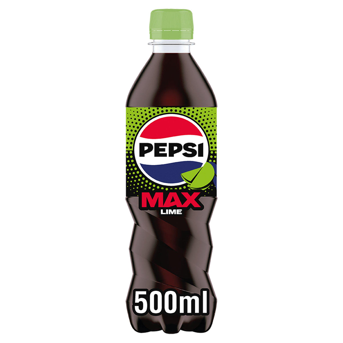 Pepsi Max No Sugar Lime Soft Drink 500ml, imported from the UK