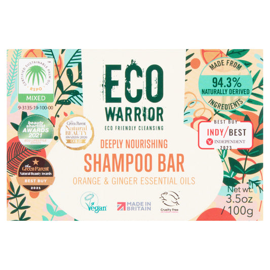 Eco Warrior Deeply Nourishing Shampoo Bar Orange & Ginger Essential Oils 100g GOODS Sainsburys   