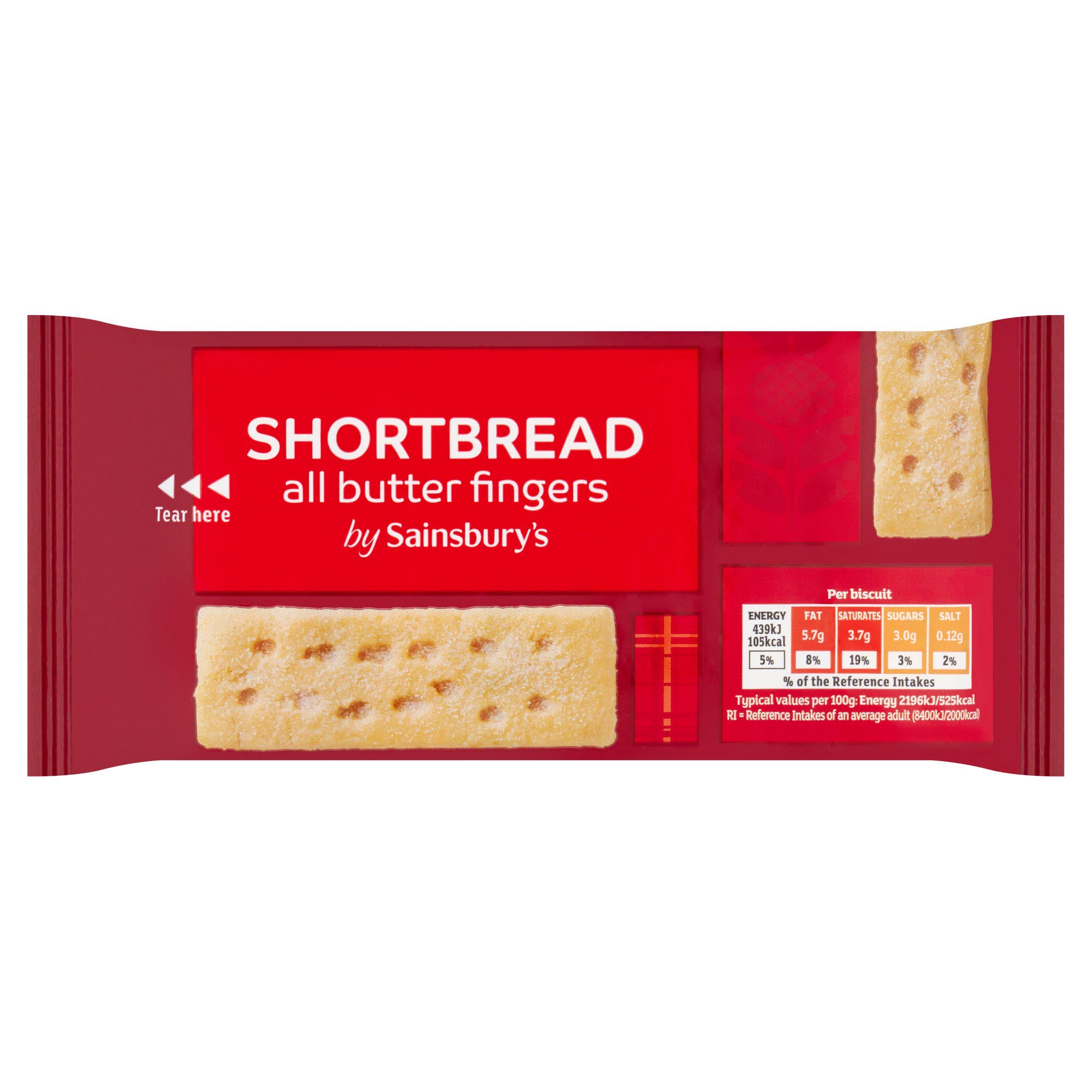 Sainsbury's shortbread finger biscuits 200g, imported from the UK