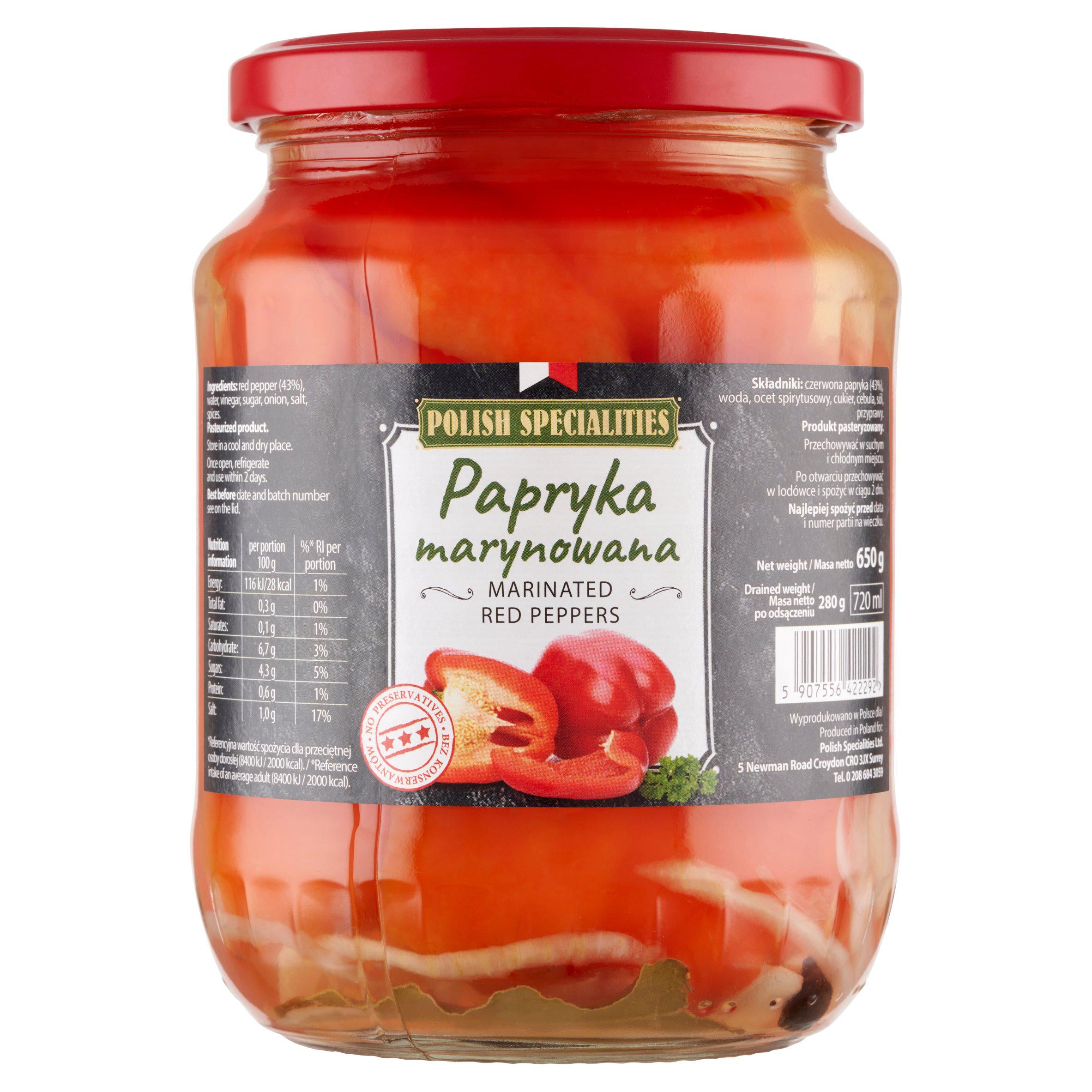 Polish Marinated Red Peppers 720g