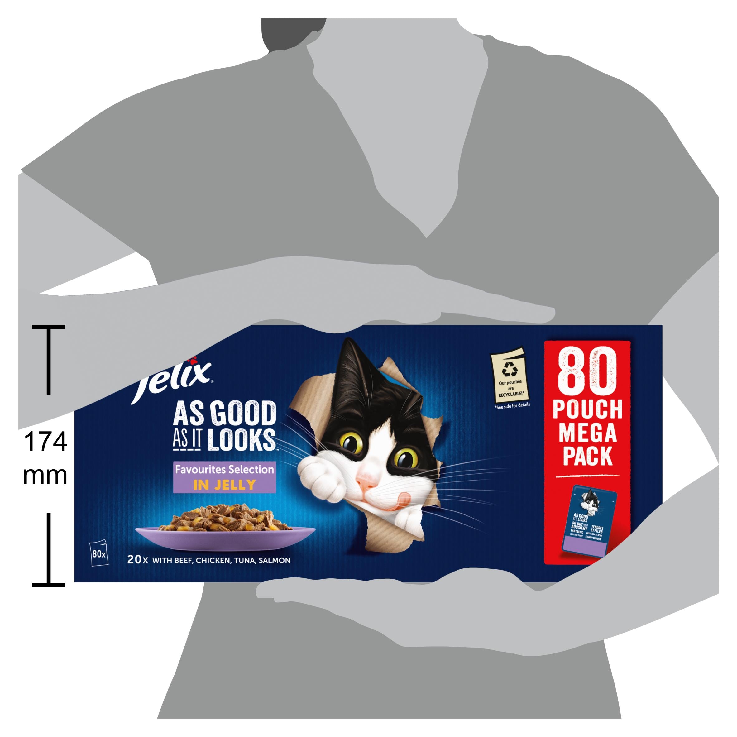 Felix wet cat food pouch selection 80 x 85g - British product