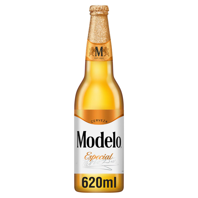 Modelo Especial premium lager beer bottle 620ml (British brand)