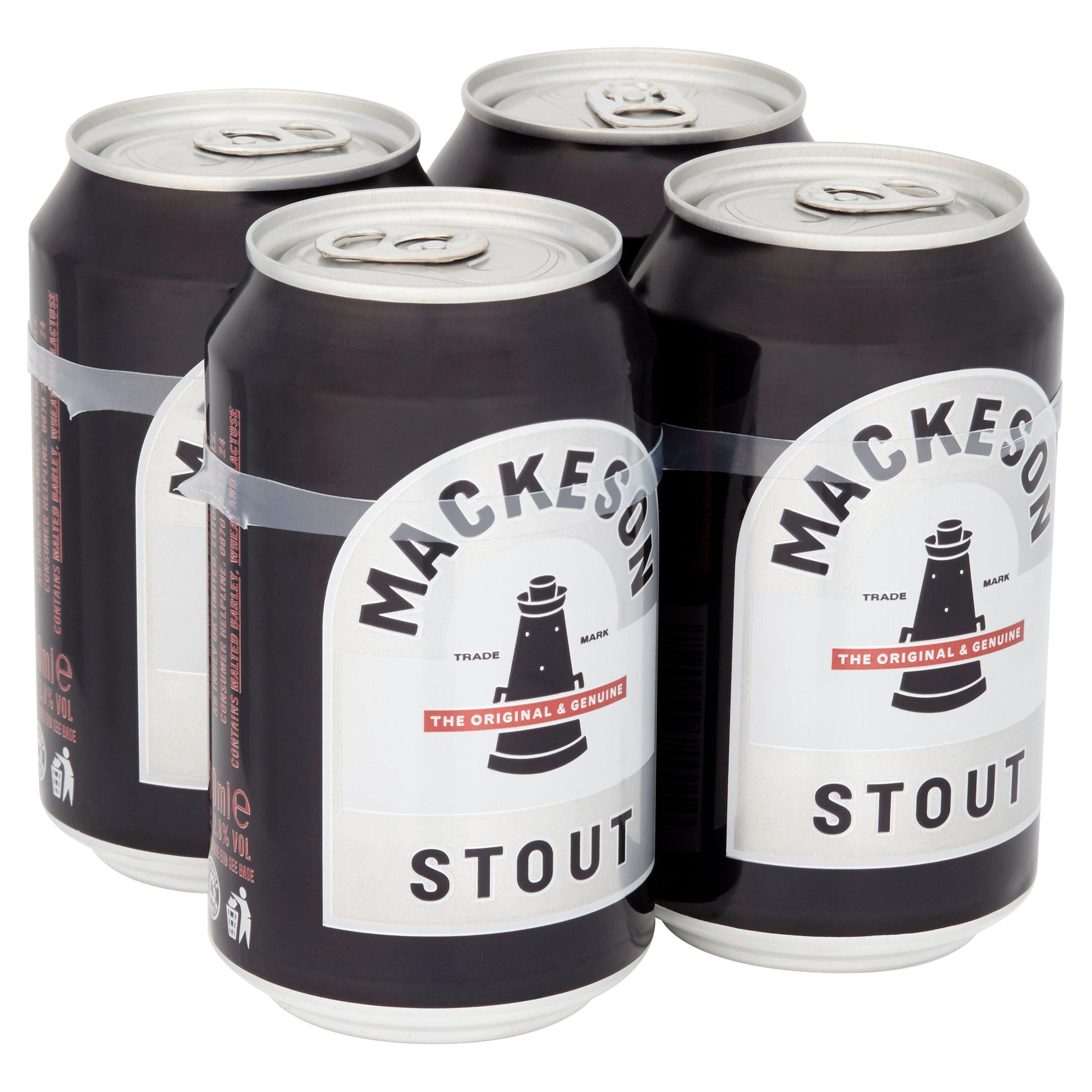 Mackeson Stout beer cans 4x330ml, UK version