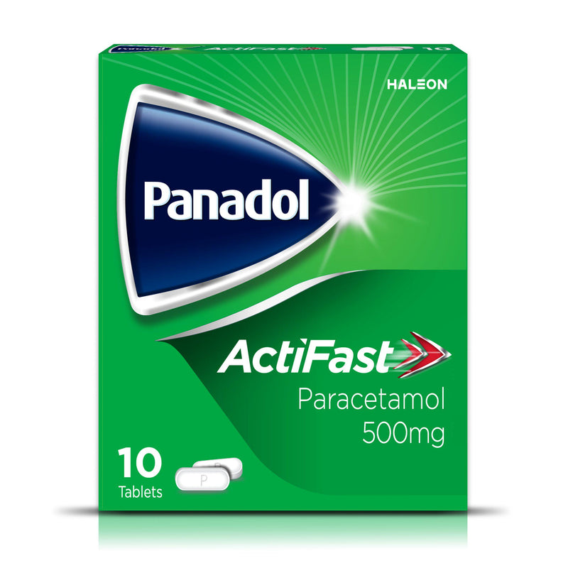 Panadol ActiFast Paracetamol Tablets 500mg 10 Pack, imported from the UK