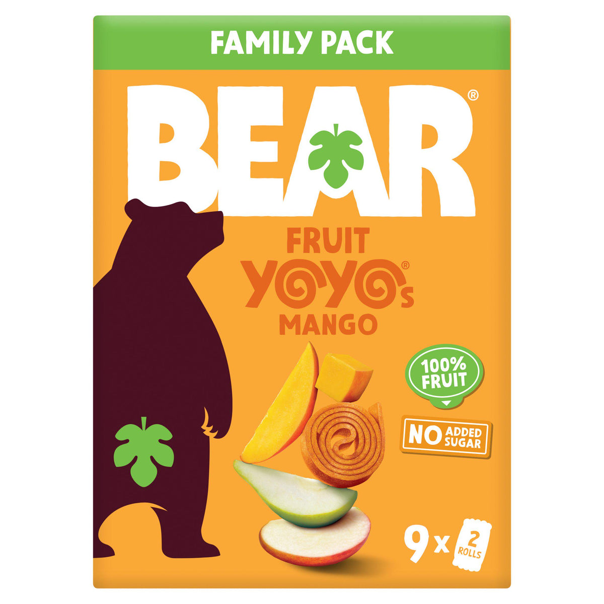 BEAR Fruit Yoyos Mango family pack 9x20g (British brand)