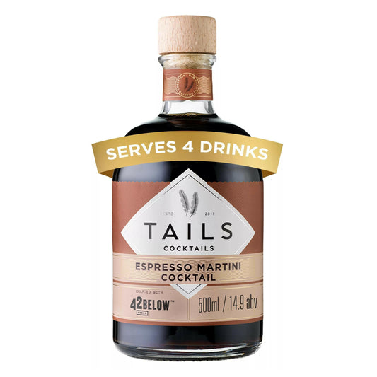 Tails Cocktails Espresso Martini Cocktail Premixed Vodka Cocktail 50cl