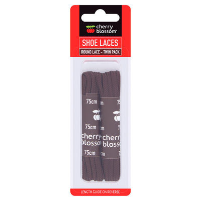 Sainsburys Cherry Blossom Round Brown Lace Shoe Laces 75cm Twin Pack- Buy online at McGrocer