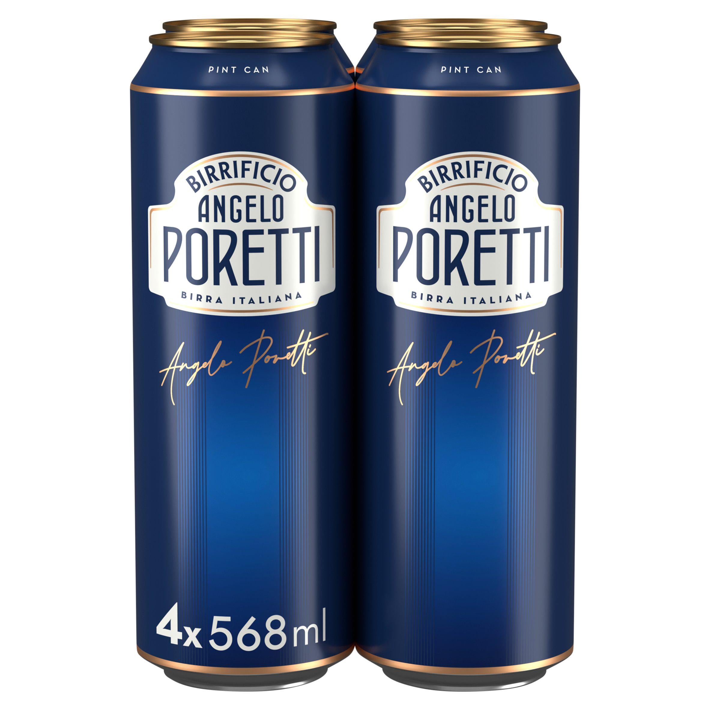 Angelo Poretti Italian lager 4x568ml cans, imported from the UK