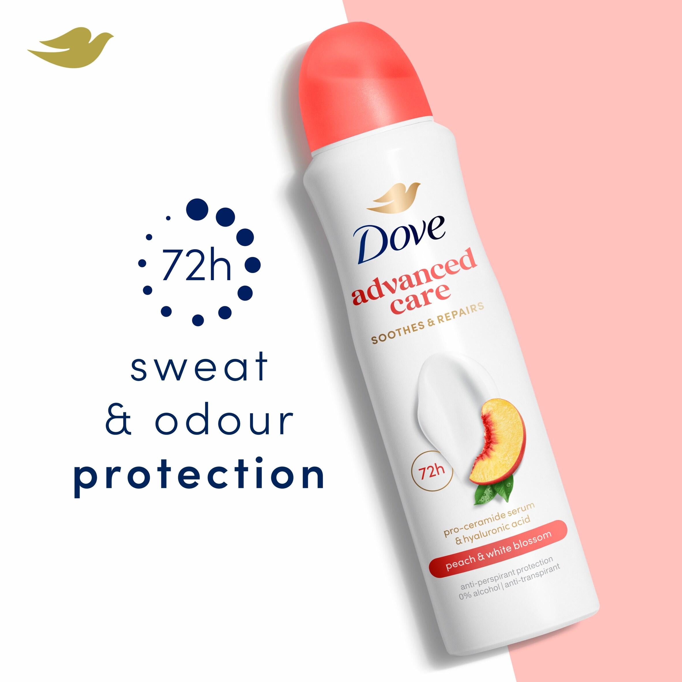 Dove antiperspirant deodorant spray Peach & White Blossom 200ml, UK version