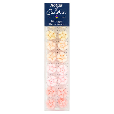 Sainsburys House of Cake Pink Ombre Flower Cake Decorations x16- Buy online at McGrocer