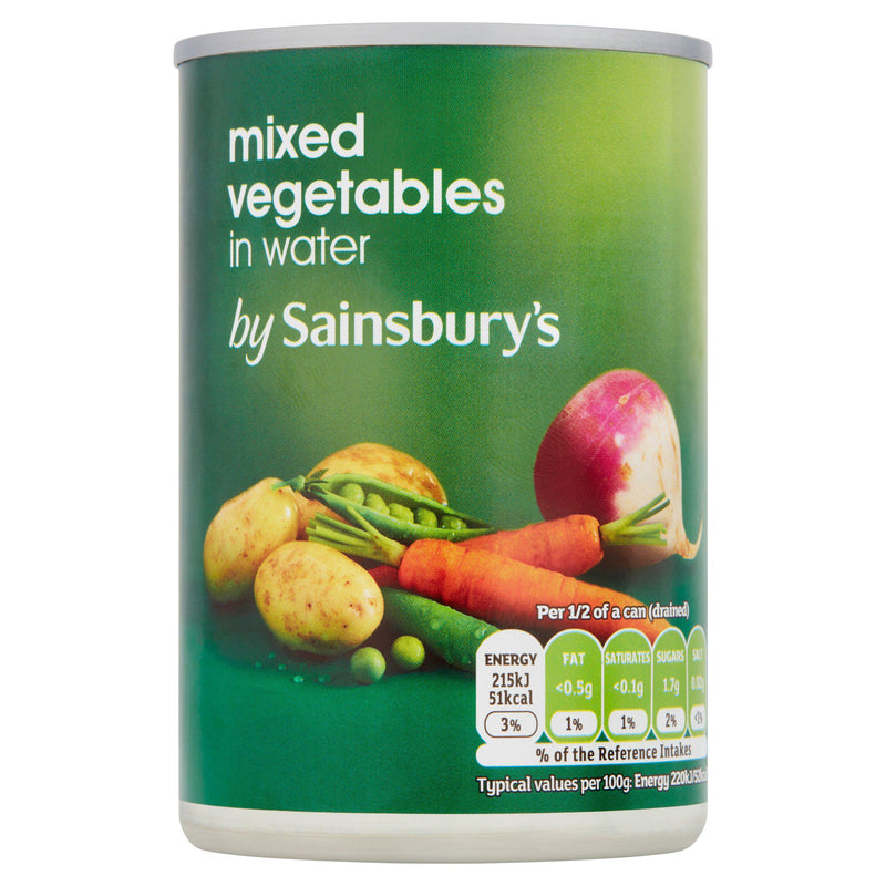 Sainsbury's mixed vegetables in water 300g, UK version