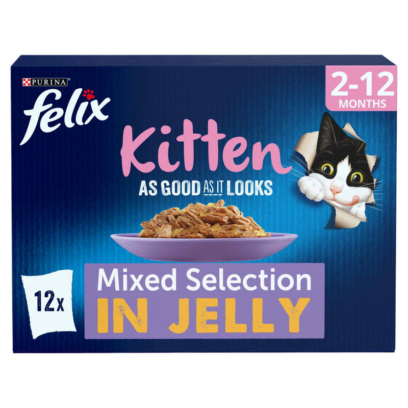 Felix wet kitten food mixed selection in jelly 12x85g - British product